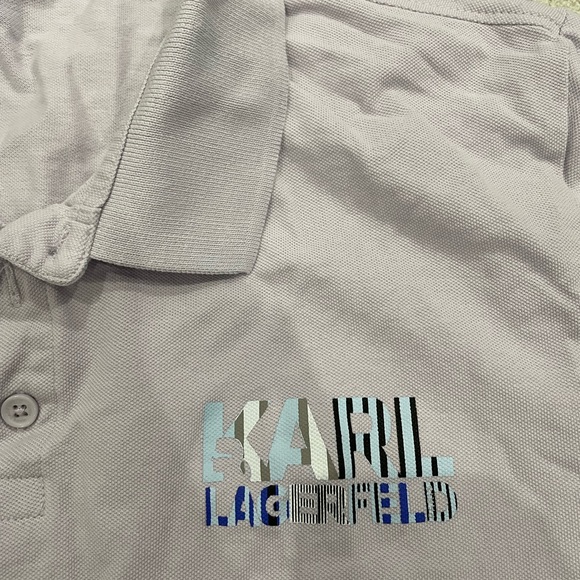 Karl Lagerfeld Men's Pique Polo Shirt XL Slim Fit Light Purple - Picture 2 of 6